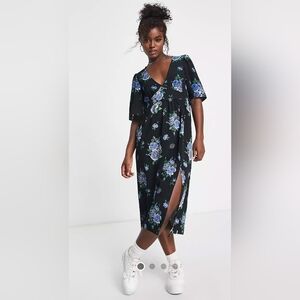 Monki midi tea dress floral